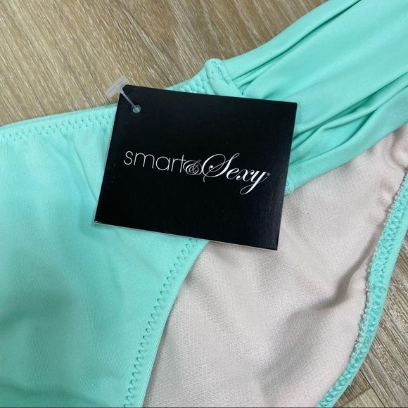 Smart & sexy rouched side mint bikini bottom M NWT - Picture 3 of 7